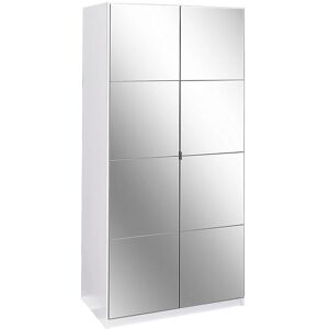 Priess Malaga Kleiderschrank - Spiegel, 2-türig, Weiß, 193x93x54cm Priess Malaga Kleiderschrank - Spiegel, 2-türig, Weiß, 193x93x54cm