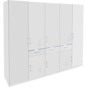 Priess Weißer Hochglanz Kleiderschrank - 230x55x193 cm Priess Weißer Hochglanz Kleiderschrank - 230x55x193 cm