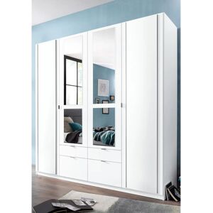 Priess Kleiderschrank - 185x54cm Weiß mit Gerundeten Elementen Priess Kleiderschrank - 185x54cm Weiß mit Gerundeten Elementen