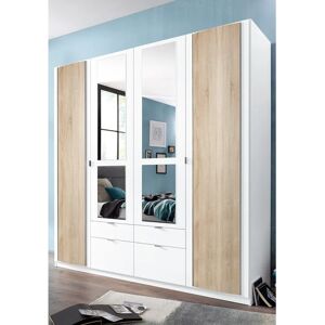 Priess Weißer Kleiderschrank - 4-türiger Spiegelschrank - Deutsche Qualität Priess Weißer Kleiderschrank - 4-türiger Spiegelschrank - Deutsche Qualität