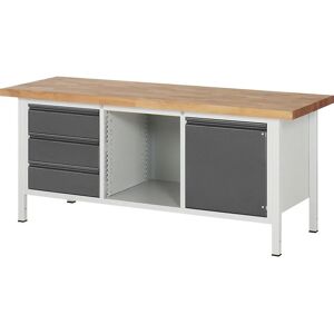 RAU Masă de lucru - Cadru modular, 3 sertare, 1 compartiment deschis RAU Masă de lucru - Cadru modular, 3 sertare, 1 compartiment deschis