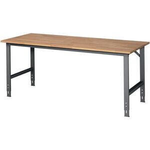 RAU B2000xD800xH760-1080mm Banco de trabajo, Encimera de haya, Estructura gris antracita - Bancos de trabajo RAU B2000xD800xH760-1080mm Banco de trabajo, Encimera de haya, Estructura gris antracita - Bancos de trabajo