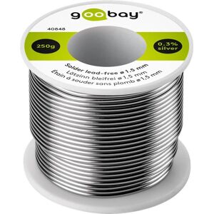 Goobay 40848 Soudure sans plomb en argent et cuivre - 1.5mm - 217°C - Publicité Goobay 40848 Soudure sans plomb en argent et cuivre - 1.5mm - 217°C - Publicité