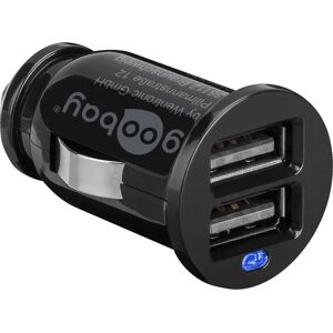 Cargador de coche Dual USB Goobay 44177 - 12V/24V, 2.4A, Negro Cargador de coche Dual USB Goobay 44177 - 12V/24V, 2.4A, Negro