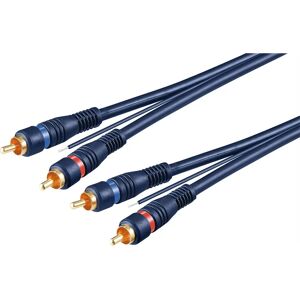 Goobay 50175 Audio Kabel - 2x RCA, 5m, Blauw Goobay 50175 Audio Kabel - 2x RCA, 5m, Blauw