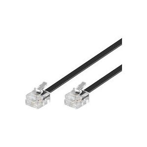 Câble RJ-11 de 10 m - Câble téléphonique - Noir Câble RJ-11 de 10 m - Câble téléphonique - Noir