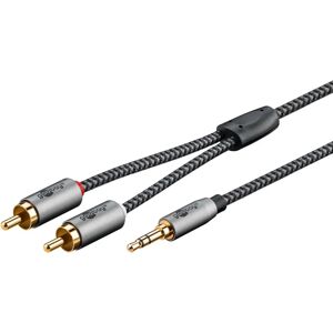 Goobay 65284 Audio Kabel - 0,5m, 3,5mm auf RCA - Schwarz, Silber Goobay 65284 Audio Kabel - 0,5m, 3,5mm auf RCA - Schwarz, Silber