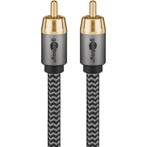 Goobay 65296 Audio Cable - 10m RCA Silver Black Goobay 65296 Audio Cable - 10m RCA Silver Black