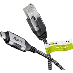 Goobay 74401 Cable Adapter - USB 3.1, RJ45, Black, Silver Goobay 74401 Cable Adapter - USB 3.1, RJ45, Black, Silver