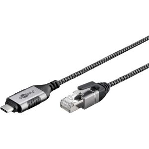 Goobay 74404 USB-C to RJ45 Ethernet Cable - Black, Silver - Cable Adapter Goobay 74404 USB-C to RJ45 Ethernet Cable - Black, Silver - Cable Adapter