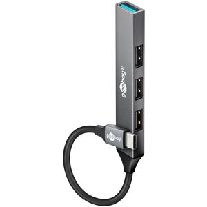Hub USB Goobay 74457 - 4 ports, Type-C & USB-A, Gris - Publicité Hub USB Goobay 74457 - 4 ports, Type-C & USB-A, Gris - Publicité