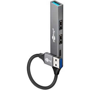 Goobay 74458 USB-Hub - 4 Port, Hellgrau, Aluminium, 0,1m Goobay 74458 USB-Hub - 4 Port, Hellgrau, Aluminium, 0,1m