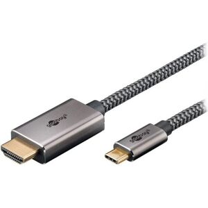 Goobay 75701 Video Cable Adapter - 3m USB-C HDMI Type A Black, Silver Goobay 75701 Video Cable Adapter - 3m USB-C HDMI Type A Black, Silver