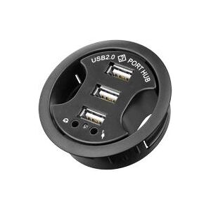 Hub USB Goobay 93894 - 5 Porte, Nero, Montaggio Scrivania Hub USB Goobay 93894 - 5 Porte, Nero, Montaggio Scrivania