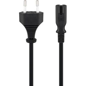 Cabo de alimentação Goobay 95039 - Tomada Euro e conector C7 - Preto Cabo de alimentação Goobay 95039 - Tomada Euro e conector C7 - Preto