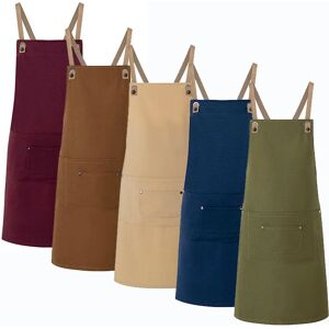 Karlowsky Stalen Blauwe Schort - Bib Schort met Kruisbanden en Zak Karlowsky Stalen Blauwe Schort - Bib Schort met Kruisbanden en Zak