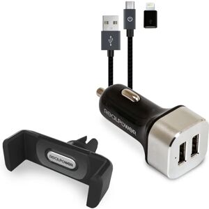 RealPower 168182 Kit voiture - Chargeur 12V, Support universel, Câbles - Publicité RealPower 168182 Kit voiture - Chargeur 12V, Support universel, Câbles - Publicité