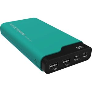Powerbank RealPower PB-15000C - 15000mAh, USB-C & Micro USB, Verde/Nero Powerbank RealPower PB-15000C - 15000mAh, USB-C & Micro USB, Verde/Nero