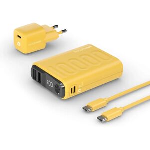 Powerbank 10000mAh Realpower - Snabbladdning - Gul Powerbank 10000mAh Realpower - Snabbladdning - Gul