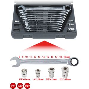 Set chiavi a cricchetto KS Tools 503.4266 - Acciaio cromo-vanadio Set chiavi a cricchetto KS Tools 503.4266 - Acciaio cromo-vanadio