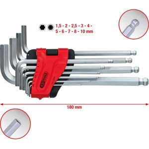KS TOOLS Hex Nøgler Sæt - 10 stk - Lang arm - Krom-vanadium stål KS TOOLS Hex Nøgler Sæt - 10 stk - Lang arm - Krom-vanadium stål