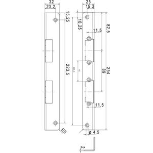 effeff - Türgriff - 254/25/32 mm - Strike plate effeff - Türgriff - 254/25/32 mm - Strike plate