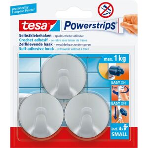 Tesa Powerstrips Chrome (mat) Small Wall Hook - Home Storage Tesa Powerstrips Chrome (mat) Small Wall Hook - Home Storage