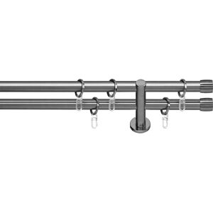 INDEKO Linz Gardinenstange - 290cm, 2-läufig, Silber INDEKO Linz Gardinenstange - 290cm, 2-läufig, Silber