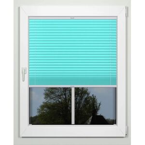 INDEKO Einfaches Plissee - 220cm x 80cm, Türkis/Blau/Weiß INDEKO Einfaches Plissee - 220cm x 80cm, Türkis/Blau/Weiß