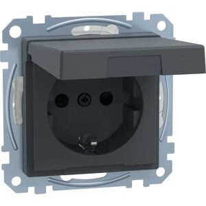 Merten MEG2414-0414 - Anthracite SCHUKO stopcontact met flipdeksel - Stopcontact Merten MEG2414-0414 - Anthracite SCHUKO stopcontact met flipdeksel - Stopcontact