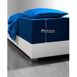 FLEURESSE Komfort XL Spannbettlaken - Hochwertiger Mako-Jersey, Blau FLEURESSE Komfort XL Spannbettlaken - Hochwertiger Mako-Jersey, Blau
