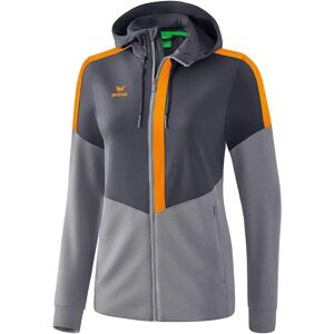 ERIMA Damen Kapuzen-Trainingsjacke - Grau / Orange - Sportbekleidung ERIMA Damen Kapuzen-Trainingsjacke - Grau / Orange - Sportbekleidung