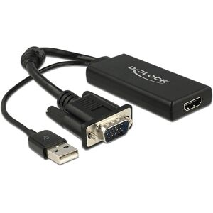 DeLOCK 0,25m VGA+USB2.0-A/HDMI video-omzetter - Zwart DeLOCK 0,25m VGA+USB2.0-A/HDMI video-omzetter - Zwart