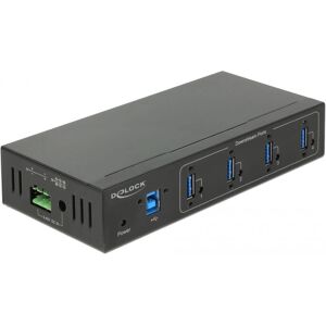 Hub USB Industriel DeLOCK 4 Ports Noir - USB 3.0 - ESD 15kV - Montage mural Hub USB Industriel DeLOCK 4 Ports Noir - USB 3.0 - ESD 15kV - Montage mural