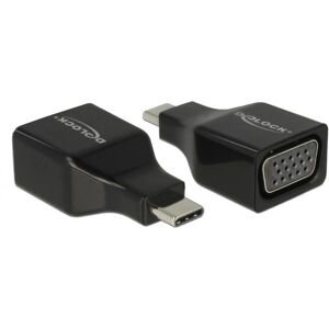 DeLOCK USB-C naar VGA Adapter - Ondersteunt 1920x1080 - Zwart DeLOCK USB-C naar VGA Adapter - Ondersteunt 1920x1080 - Zwart
