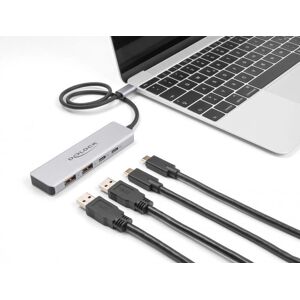 DeLOCK 64230 USB Hub - 10 Gbps, 2x USB-A, 2x USB-C, Aluminiu DeLOCK 64230 USB Hub - 10 Gbps, 2x USB-A, 2x USB-C, Aluminiu