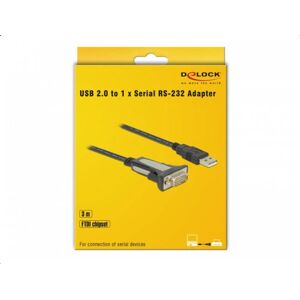 DeLOCK 65962 Serial Cable Adapter - 3m - Black - USB to RS-232 DeLOCK 65962 Serial Cable Adapter - 3m - Black - USB to RS-232