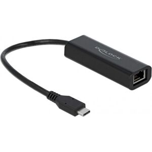 Adaptador Ethernet USB-C DeLOCK 66298 - Tarjeta de red - Negro Adaptador Ethernet USB-C DeLOCK 66298 - Tarjeta de red - Negro