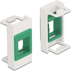 DeLock 81356 Wall Plate - Keystone Module Holder - White/Green DeLock 81356 Wall Plate - Keystone Module Holder - White/Green