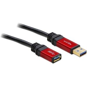 Delock USB Verlengkabel - 3m, Goudcontacten, Rood & Zwart Delock USB Verlengkabel - 3m, Goudcontacten, Rood & Zwart