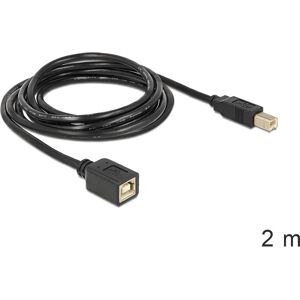 DeLOCK USB2.0-B 2m USB Kabel - Schwarz DeLOCK USB2.0-B 2m USB Kabel - Schwarz