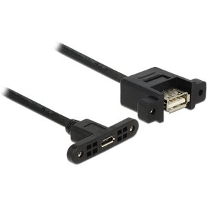 Delock USB Verlängerungskabel - 0,25m, Schwarz, Micro-USB B / USB A Delock USB Verlängerungskabel - 0,25m, Schwarz, Micro-USB B / USB A