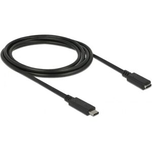 DeLock USB-C Verlängerungskabel - 2m Schwarz DeLock USB-C Verlängerungskabel - 2m Schwarz