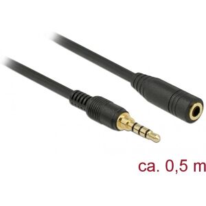 Câble audio DeLOCK 85627 - 0,5 m - Noir - Câble d'extension audio Câble audio DeLOCK 85627 - 0,5 m - Noir - Câble d'extension audio