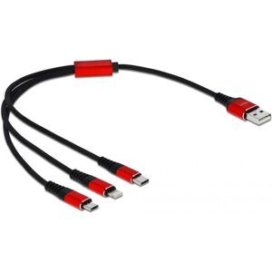DeLOCK 85891 USB Kabel - Sort/Rød - 30cm DeLOCK 85891 USB Kabel - Sort/Rød - 30cm