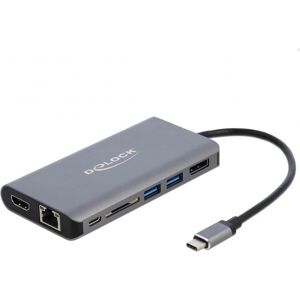DeLOCK 87683 Grijze USB-C Docking Station - 2 Monitoren, 4 Poorten, 1080p DeLOCK 87683 Grijze USB-C Docking Station - 2 Monitoren, 4 Poorten, 1080p