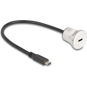DeLOCK 88183 USB Kabel - 30cm - Schwarz, Silber - Type-C Panelmontage DeLOCK 88183 USB Kabel - 30cm - Schwarz, Silber - Type-C Panelmontage