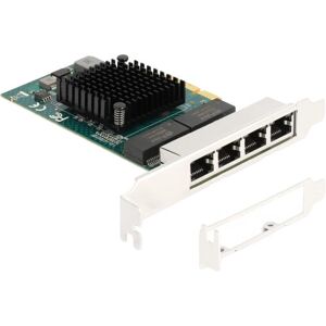 Carte Réseau DeLOCK 88208 - PCIe x4, 4 ports Gigabit, Gris Carte Réseau DeLOCK 88208 - PCIe x4, 4 ports Gigabit, Gris