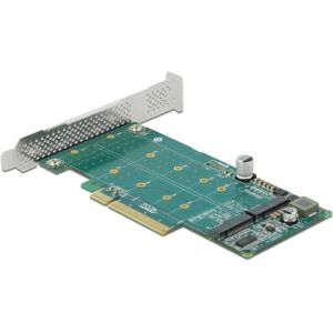 DeLOCK PCIe x8 Card - 2 M.2 NVMe Slots - Bifurcation - Low Profile DeLOCK PCIe x8 Card - 2 M.2 NVMe Slots - Bifurcation - Low Profile