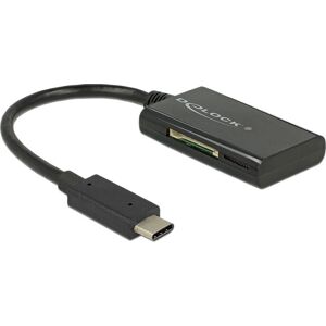 DeLOCK Kortlæser - USB-C, SD/microSD, Sort - 91740 DeLOCK Kortlæser - USB-C, SD/microSD, Sort - 91740